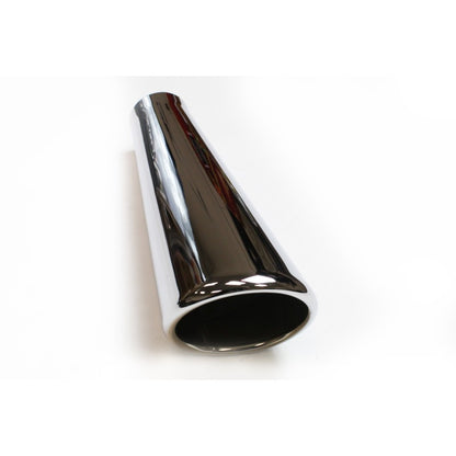 JBA 2in x 4in x 11in Rolled Stainless Steel Polished Chrome Trumpet Tip - Weld On JBA