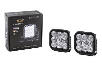 Diode Dynamics SS5 LED Pod Pro - White Flood (Pair)