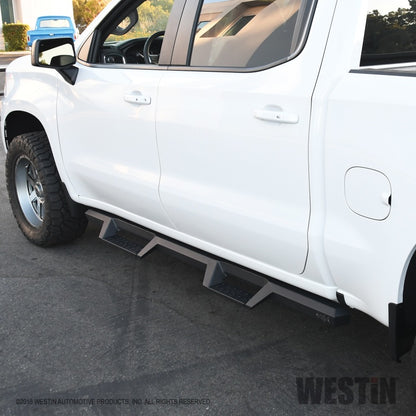 Westin 2019 Chevrolet Silverado / GMC Sierra 1500 Crew Cab Drop Nerf Step Bars - Textured Black - eliteracefab.com