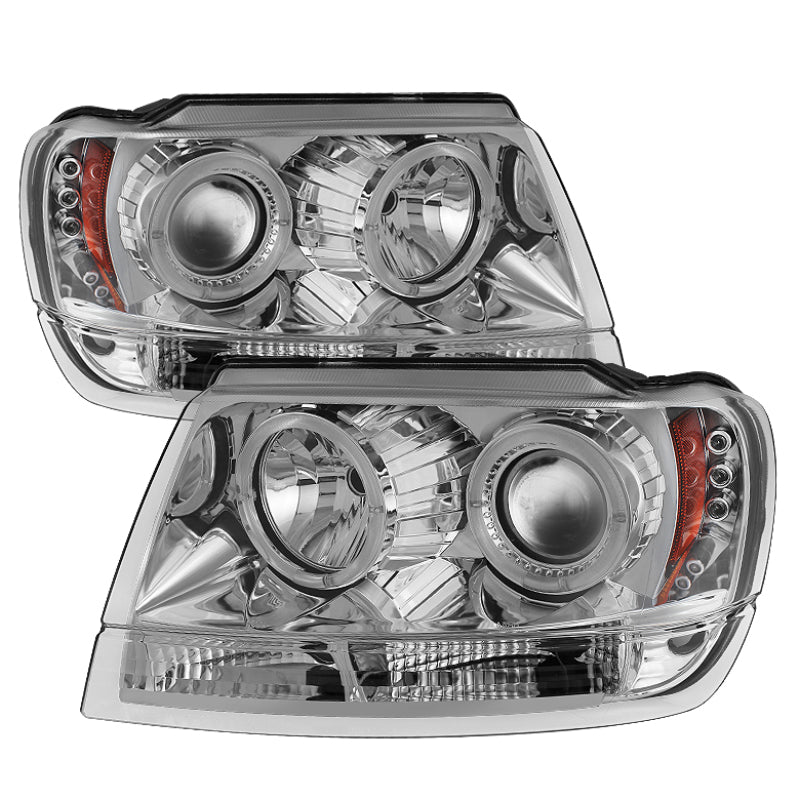 Spyder Jeep Grand Cherokee 99-04 Projector Headlights LED Halo LED Chrm - PRO-YD-JGC99-HL-C - eliteracefab.com