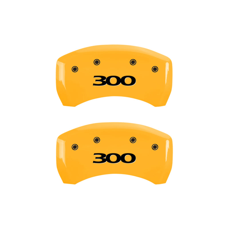 MGP 4 Caliper Covers Engraved Front & Rear 300 Yellow finish black ch MGP