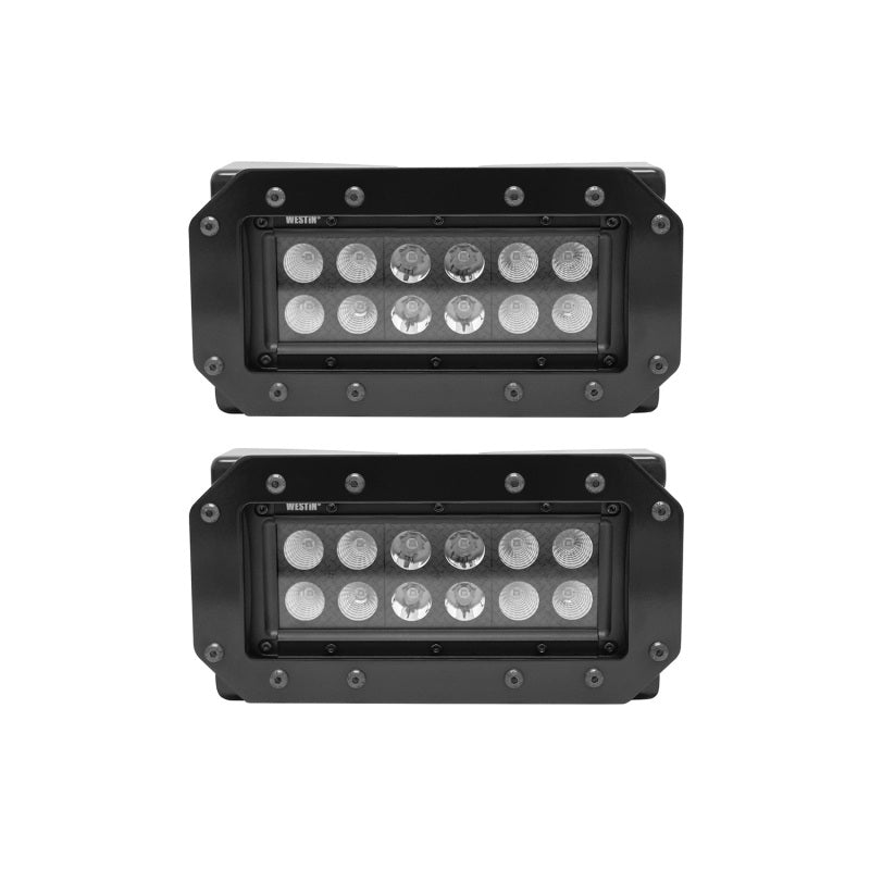 Westin HDX Flush Mount B-FORCE LED Light Kit (Set of 2) w/wiring harness - Black - eliteracefab.com