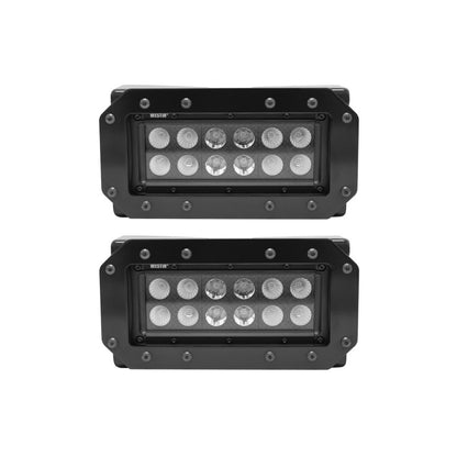 Westin HDX Flush Mount B-FORCE LED Light Kit (Set of 2) w/wiring harness - Black - eliteracefab.com