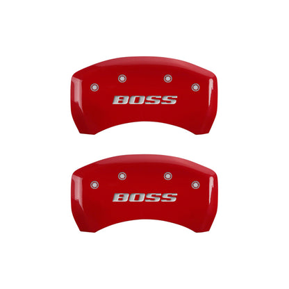 MGP 4 Caliper Covers Engraved Front & Rear MGP Red finish silver ch MGP