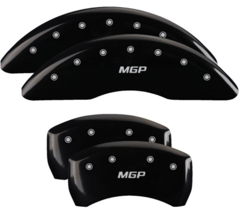 MGP 4 Caliper Covers Engraved Front & Rear MGP Black Finish Silver Char 2018 Volkswagen Atlas MGP