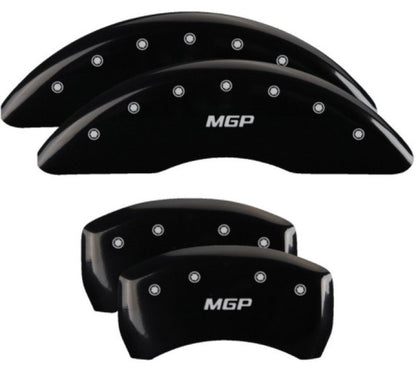 MGP 4 Caliper Covers Engraved Front & Rear MGP Black Finish Silver Char 2018 Volkswagen Atlas MGP