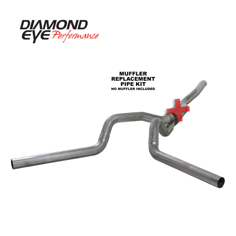 Diamond Eye KIT 4in CB MFLR RPLCMENT PIPE DUAL SS: 2006-2007.5 CHEVY/GMC 6.6L 2500/3500 Diamond Eye Performance