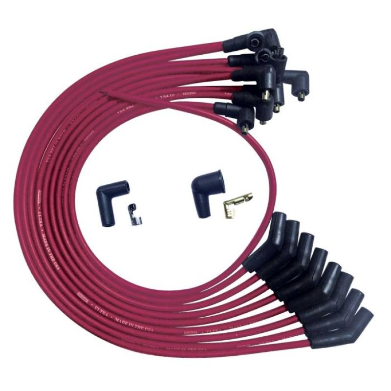 Moroso SB Ford 351W 135 Deg Plug Boots Non-HEI Ultra Spark Plug Wire Set - Red