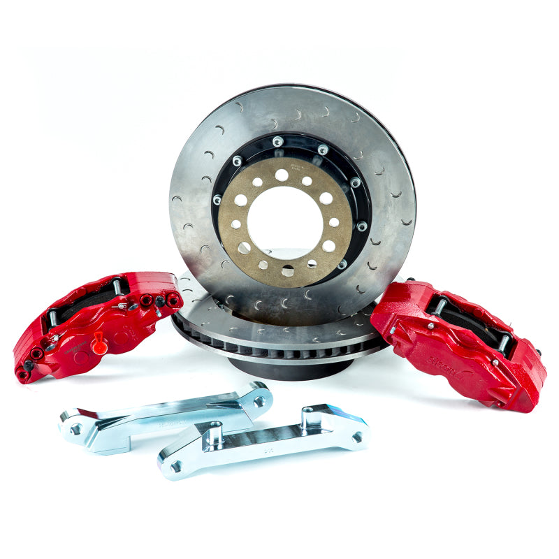 Alcon 07+ Jeep JK w/ 6x5.5in Hub 357x32mm Rotor 4-Piston Red Calipers Front Brake Upgrade Kit