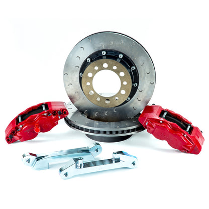 Alcon 07+ Jeep JK w/ 6x5.5in Hub 355x22mm Rotor 4-Piston Red Calipers Rear Brake Upgrade Kit Alcon