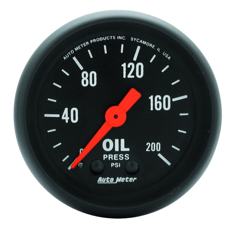 Autometer Z Series 52mm 0-200 PSI Mechanical Oil Pressure Gauge.