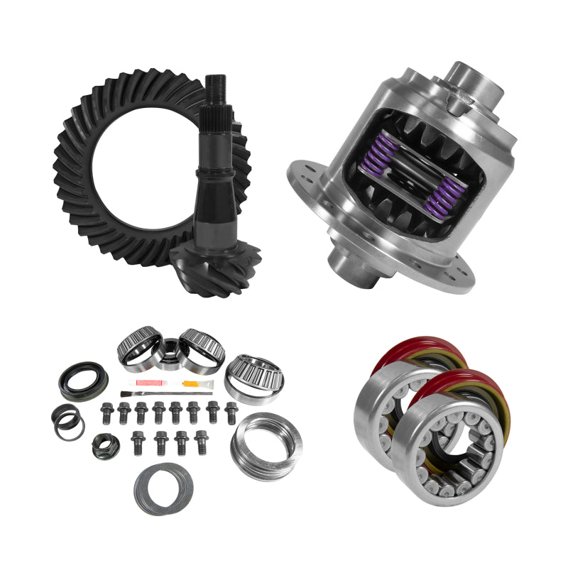 Yukon 9.5in GM 3.73 Rear Ring & Pinion Install Kit 33 Spline Positraction Axle Bearing and Seals Yukon Gear & Axle