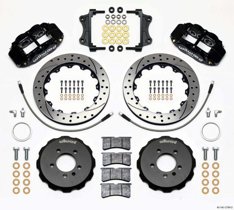Wilwood Narrow Superlite 6R Front Hat Kit 12.88in Drilled 06-12 Volkswagen GTI w/ Lines Wilwood