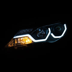 ANZO USA Toyota Rav4 Projector Headlights W/ Plank Style Design Black; 2013-2015 - eliteracefab.com