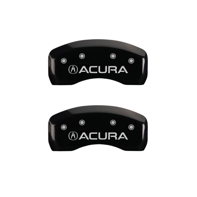 MGP 4 Caliper Covers Engraved Front & Rear Acura Black finish silver ch MGP
