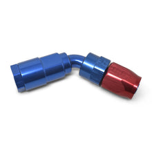 Load image into Gallery viewer, Russell Performance 3/8in SAE Quick Disc Female to -6 Hose Red/Blue 45 Degree Hose End