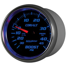 Load image into Gallery viewer, AutoMeter Gauge Vac/Boost 2-5/8in. 30Inhg-45PSI Mechanical Cobalt