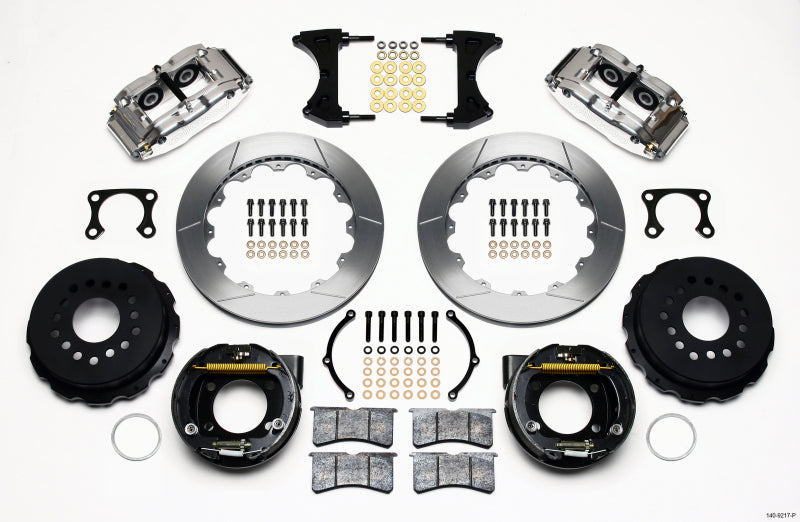 Wilwood Narrow Superlite 4R Rear P-Brk Kit 12.88in Polished Big Ford Old Style 2.36in Offset Wilwood