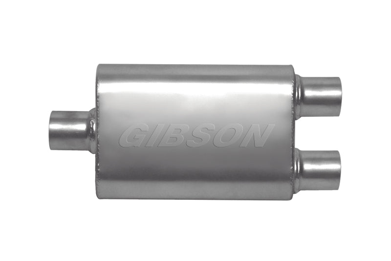 Gibson CFT Superflow Center/Dual Oval Muffler - 4x9x13in/3in Inlet/2.5in Outlet - Stainless Gibson