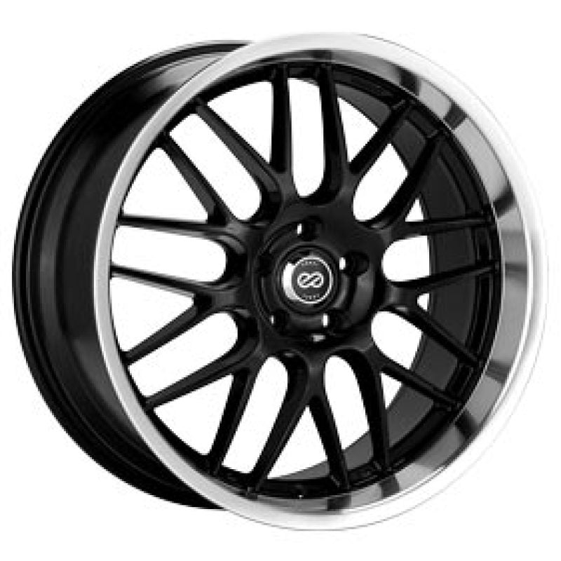 Enkei Lusso 18x9 40mm Offset 5x114.3 Bolt Pattern 72.6 Bore Black w/ Machined Lip Wheel - eliteracefab.com