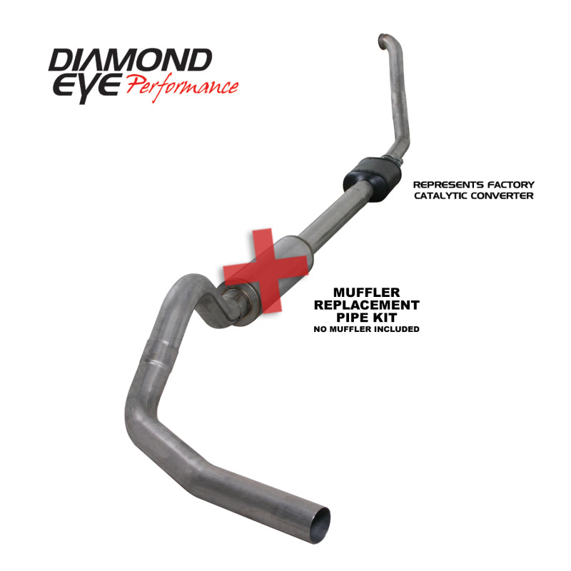 Diamond Eye KIT 4in TB MFLR RPLCMENT PIPE SGL SS 94-97 7 3L F250/F350 PWRSTROKE NFS W CARB EQIV STDS Diamond Eye Performance