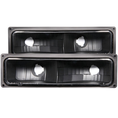 ANZO 511053 - USA Chevrolet C1500 Euro Parking Lights Black; 1988-1998 - eliteracefab.com