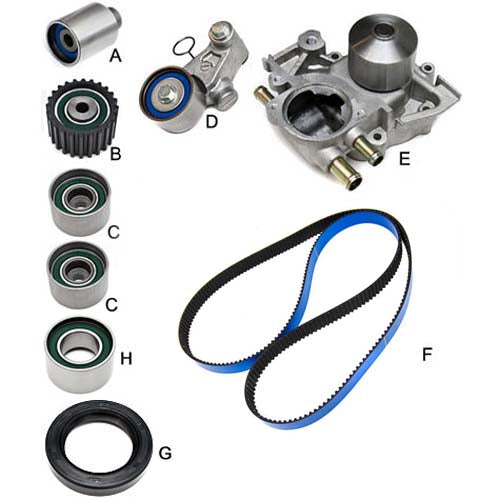 Gates Subaru 06-07 WRX & 04-10 STi & 05-09 LGT Timing Belt Component Kit w/ Water Pump (Timing Belt - eliteracefab.com