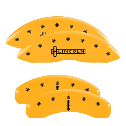 MGP 4 Caliper Covers Engraved Front Cadillac Engraved Rear ATS Yellow finish black ch MGP
