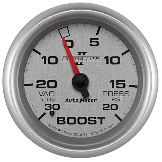 Autometer UL II 2-5/8in 30in HG/20 PSI Mechanical Boost/Vacuum Gauge 7701