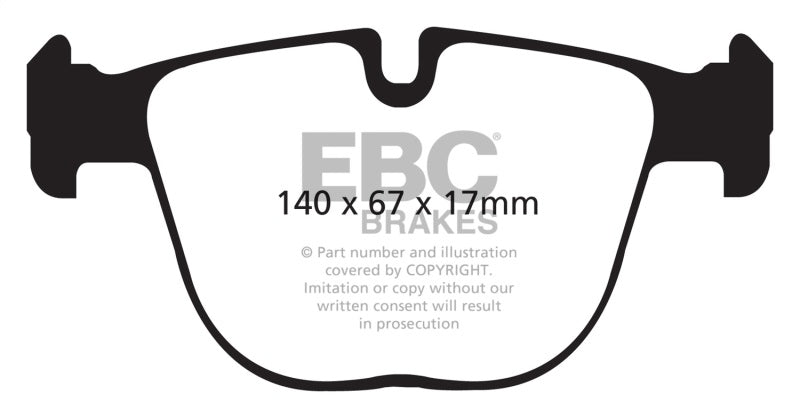 EBC 10+ BMW X5M 4.4 Twin Turbo Redstuff Rear Brake Pads - eliteracefab.com