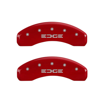 MGP 4 Caliper Covers Engraved Front & Rear Edge Red finish silver ch MGP