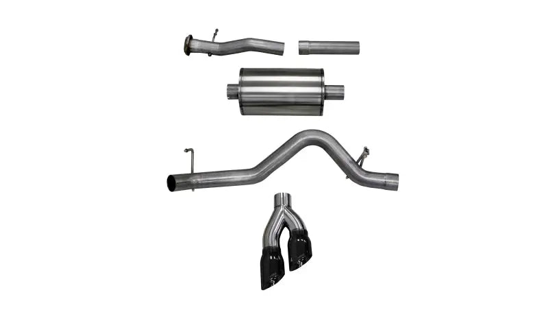 Corsa 2017 Chevrolet Colorado 3.7L Extended Cab Sport Cat-Back System Single Rear Exit Black Tips - eliteracefab.com