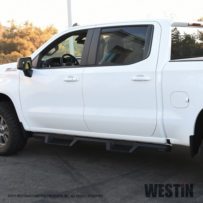 Westin 2019 Chevrolet Silverado / GMC Sierra 1500 Crew Cab Drop Nerf Step Bars - Textured Black - eliteracefab.com