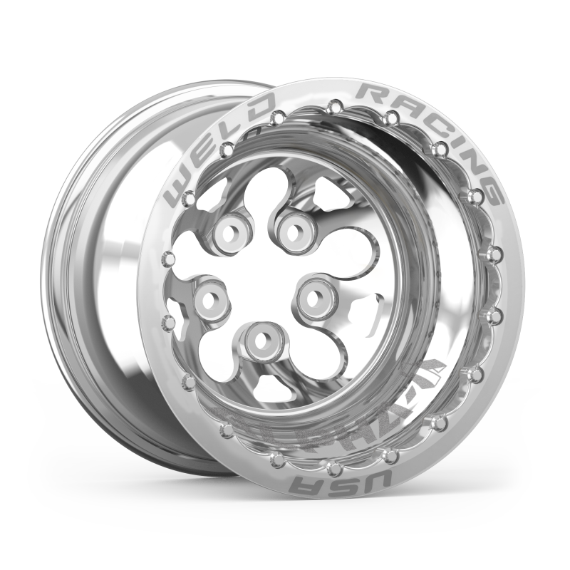 Weld Alpha-1 15x13 / 5x4.5 BP / 3in. BS Polished Wheel - Polished Double Beadlock MT