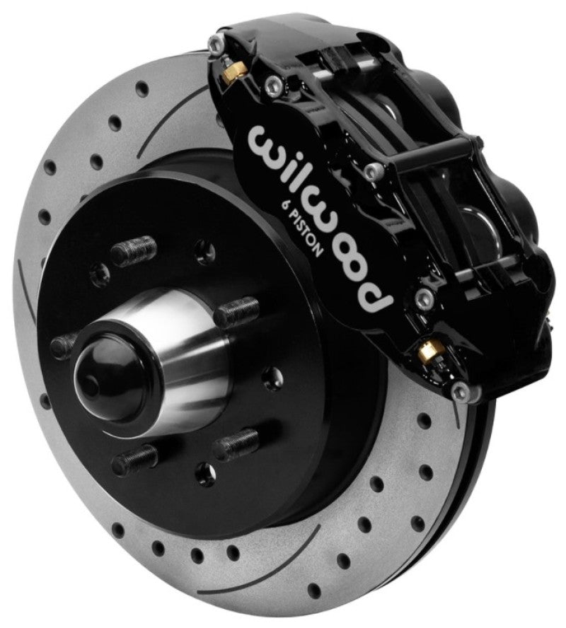 Wilwood Forged Narrow Superlite 6R Front Big Brake Kit 12.19in Drilled Rotors 88-98 C1500 - Black Wilwood