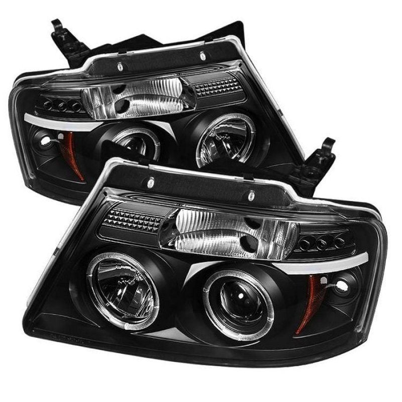 Spyder Ford F150 04-08 Projector Headlights Version 2 LED Halo LED Blk PRO-YD-FF15004-HL-G2-BK - eliteracefab.com