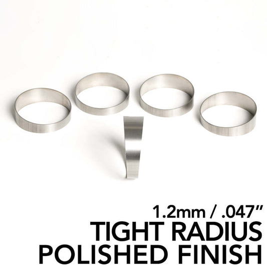 Ticon 4in Pie Cut 1D Tight Radius 1.2mm/.047in (5 Pack) POLISHED