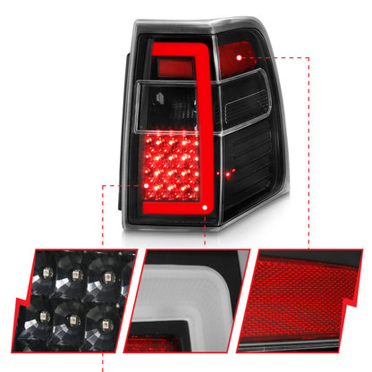 ANZO FORD EXPEDITION 07-17 LED C BAR TAIL LIGHTS BLACK CLEAR LENS W/ SEQUENTIAL SIGNAL - 311408 ANZO