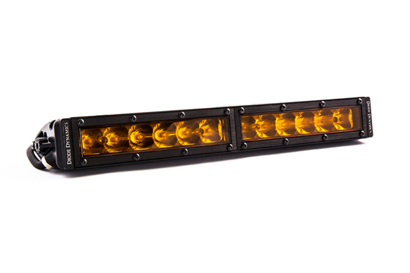 Diode Dynamics 12 In LED Light Bar Single Row Straight - Amber Driving Each Stage Series