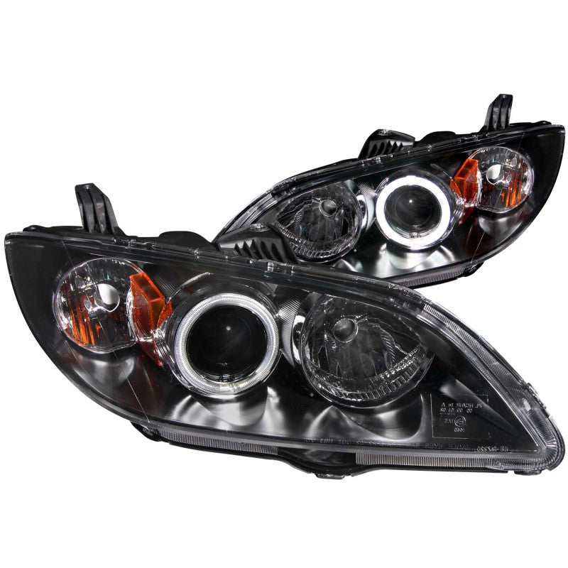 ANZO USA Mazda 3 4dr Projector Headlights W/ Halo Black Ccfl; 2004-2008 - eliteracefab.com