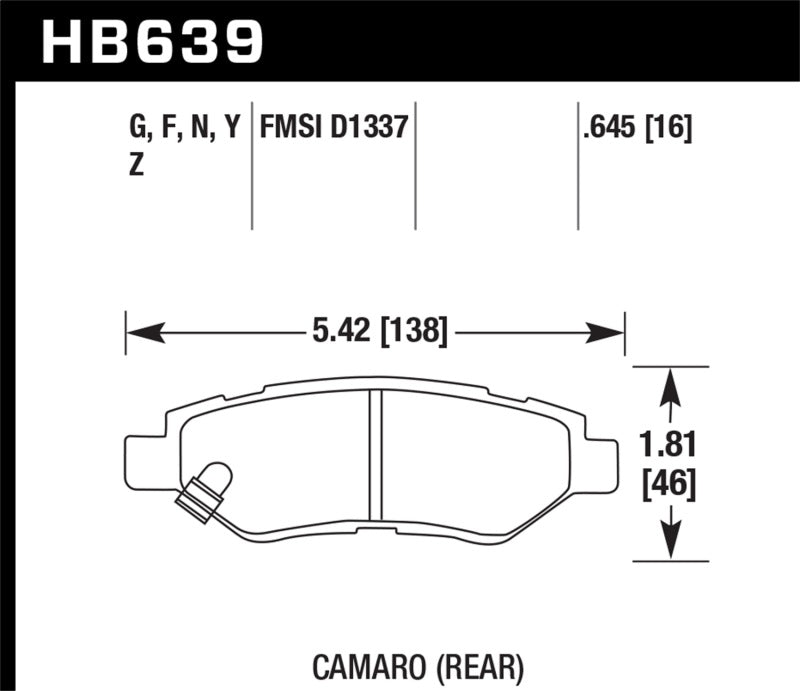 Hawk Performance DTC-60 Rear Brake Pads - HB639G.645 Hawk Performance