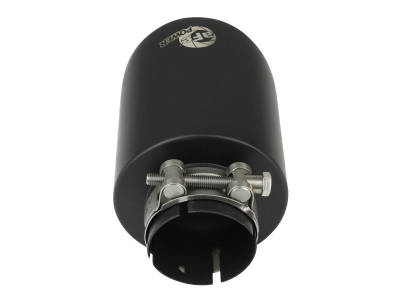 aFe Takeda 304 SS Clamp-On Exhaust Tip 2.5in. Inlet / 4.5in. Outlet / 7in. L - Black aFe