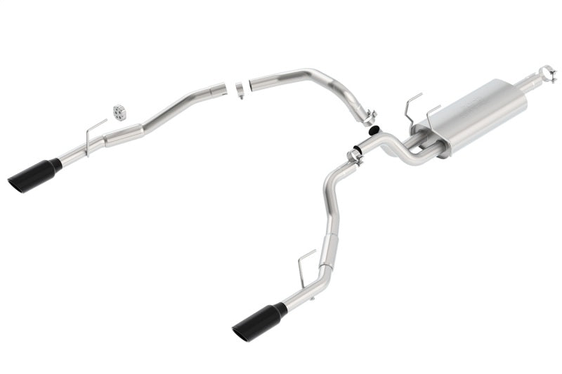 Borla 09-17 Dodge Ram 1500 5.7L V8 3in to Dual 2.5in Single Round Rolled Angle-Cut S-type Exhaust - eliteracefab.com