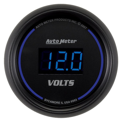 Autometer Cobalt Digital 52.4mm Black Voltmeter 6993