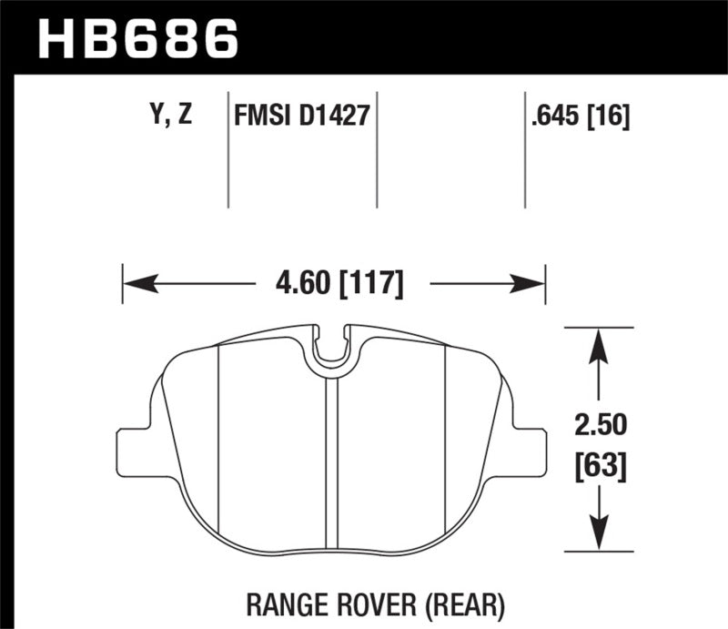 Hawk Performance Ceramic Rear Brake Pads - HB686Z.645