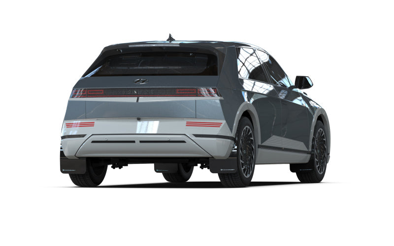 Rally Armor 2022 Hyundai Ioniq 5 Black Mud Flap w/ Light Blue Logo - eliteracefab.com
