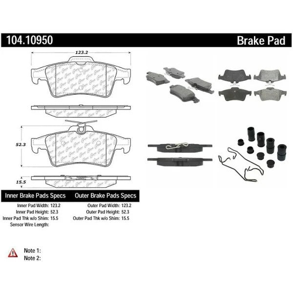 POSIQUIET 07-09 MAZDASPEED3 / 06-07 MAZDASPEED6 / 06-07 MAZDA3 REAR BRAKE PADS, 104.10950 - eliteracefab.com