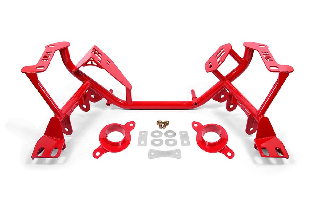 BMR K-MEMBER W/SPRING PERCHES STANDARD VERSION RED (79-95 MUSTANG) - eliteracefab.com