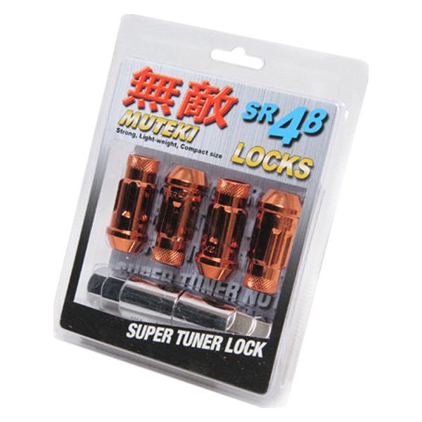 WHEEL MATE MUTEKI SR48 OPEN END LOCKING LUG NUT SET OF 4 – ORANGE 12×1.25 48MM **SPECIAL ORDER** - eliteracefab.com