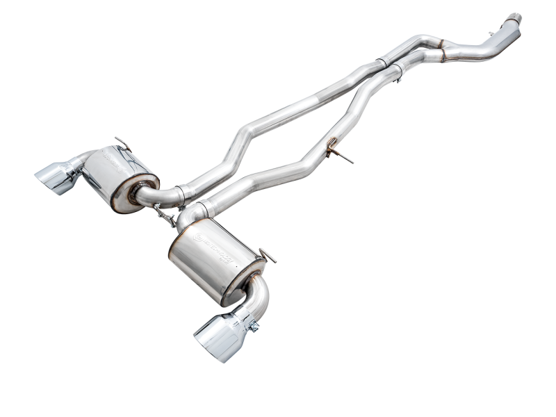 AWE 2020 Toyota Supra A90 Non-Resonated Touring Edition Exhaust - 5in Chrome Silver Tips - eliteracefab.com